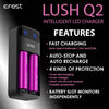 EFEST LUSH Q2 2-BAY INTELLIGENT LED BATTERY CHARGER thumbnail 1