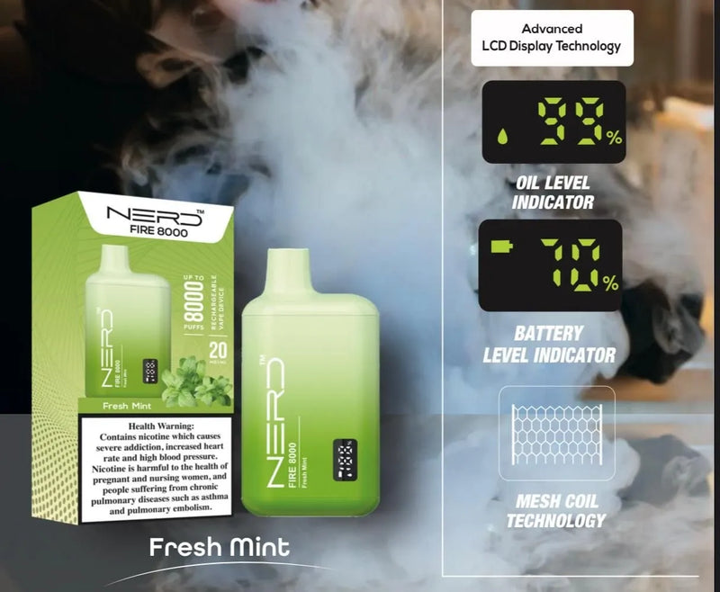 NERD™ FIRE 8000 PUFFS In Dubai, UAE. - Vape Escape UAE
