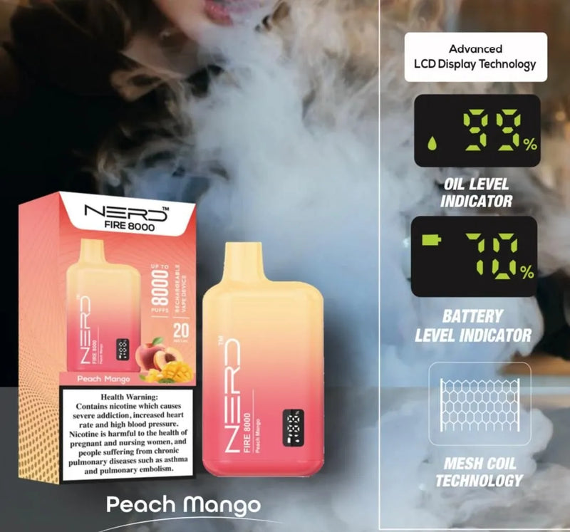 NERD™ FIRE 8000 PUFFS In Dubai, UAE. - Vape Escape UAE