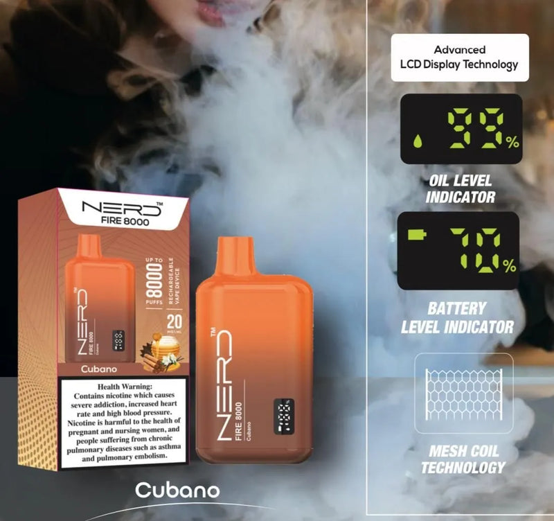 NERD™ FIRE 8000 PUFFS In Dubai, UAE. - Vape Escape UAE