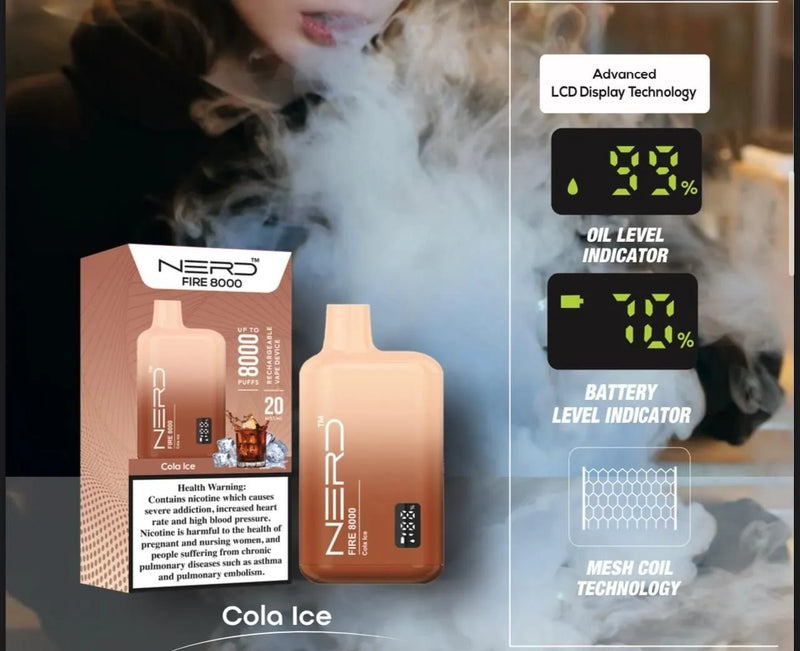 NERD™ FIRE 8000 PUFFS In Dubai, UAE. - Vape Escape UAE