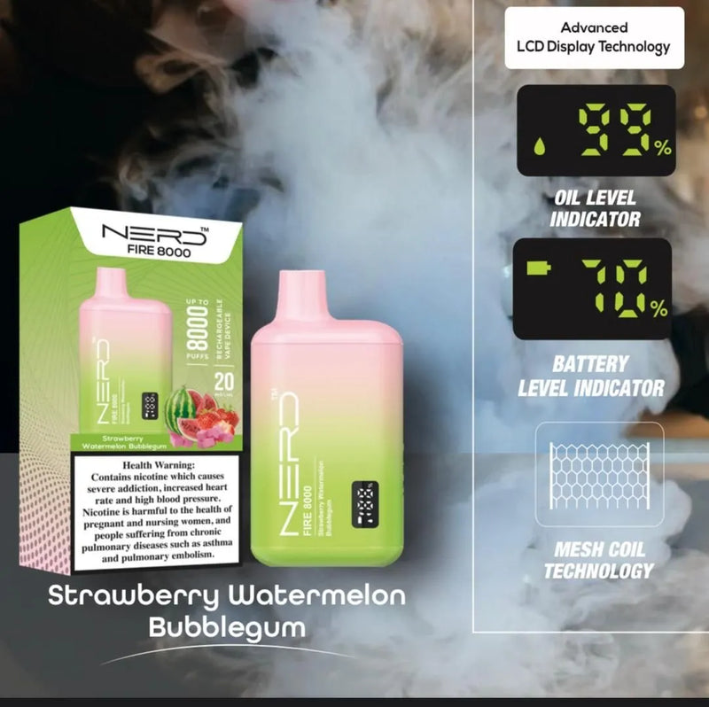 NERD™ FIRE 8000 PUFFS In Dubai, UAE. - Vape Escape UAE