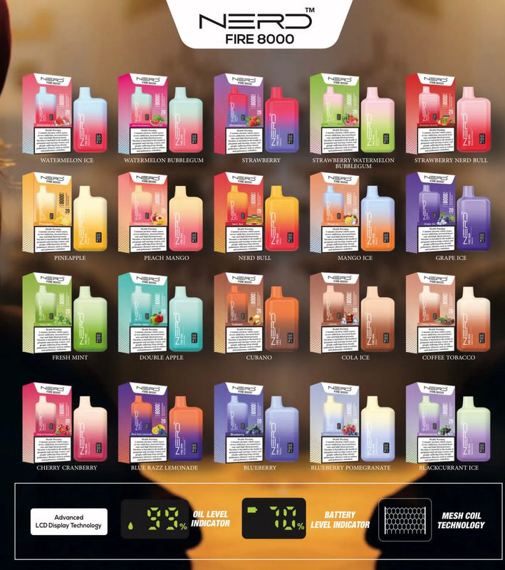 NERD™ FIRE 8000 PUFFS In Dubai, UAE. - Vape Escape UAE