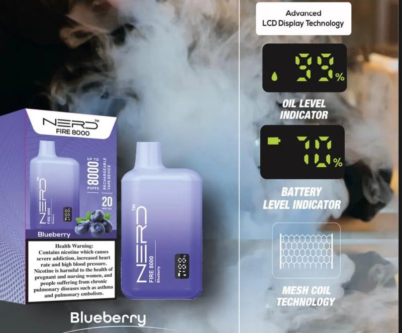 NERD™ FIRE 8000 PUFFS In Dubai, UAE. - Vape Escape UAE