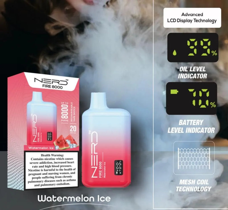 NERD™ FIRE 8000 PUFFS In Dubai, UAE. - Vape Escape UAE