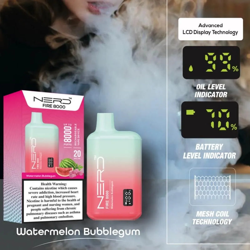 NERD™ FIRE 8000 PUFFS In Dubai, UAE. - Vape Escape UAE