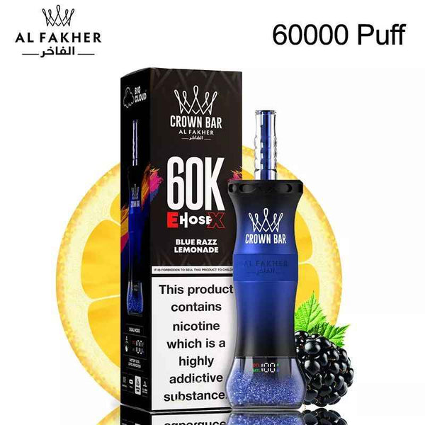 Al Fakher E-HOSEX Blue Razz Lemonade 60K Puffs | Same-Day Delivery Dubai