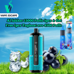 Al Fakher 15000 puffs vape bundle with free Tugboat EVO same day delivery Dubai
