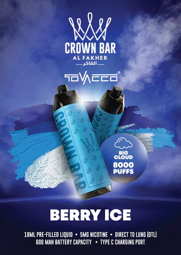 Al Fakher Crown Bar 8000 Puffs 5mg DTL (BIG CLOUD) ihn Dubai. - Vape Escape UAE
