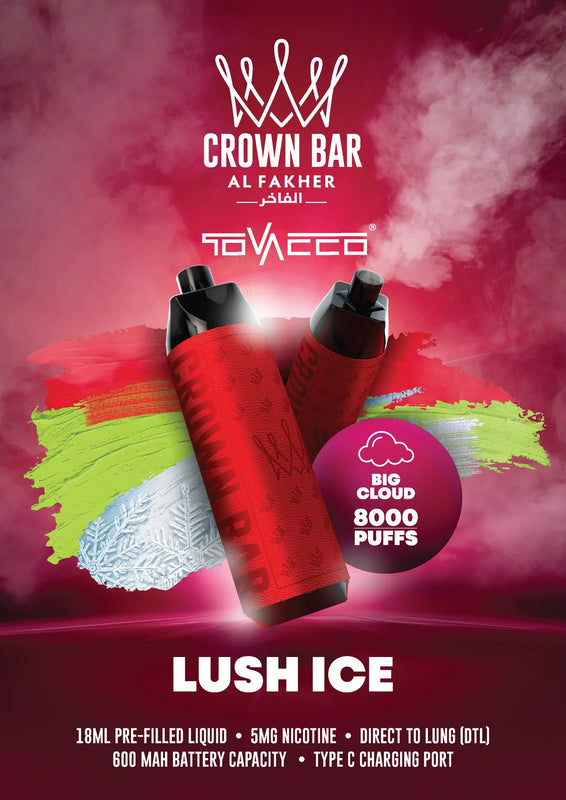 Al Fakher Crown Bar 8000 Puffs 5mg DTL (BIG CLOUD) ihn Dubai. - Vape Escape UAE