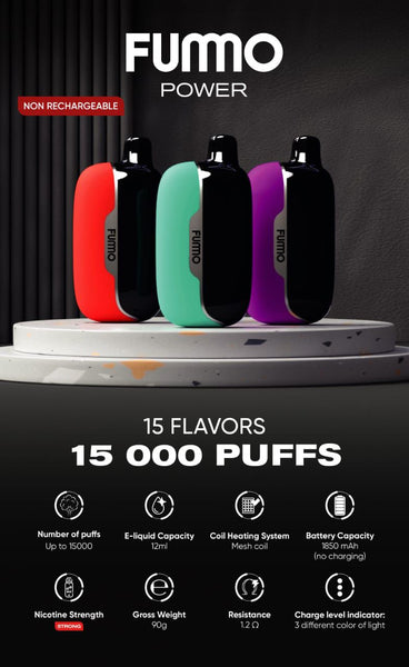 FUMMO Power 15000 Puffs Disposable Vape In UAE | Big Cloud Hits