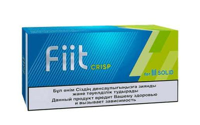 IQOS Heets Fiit Crisp tobacco stick pack, blue and green box with “Fiit” text