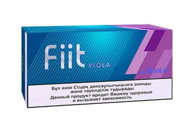 IQOS Heets Fiit Viola box with Fiit and Viola text, blue and purple design.