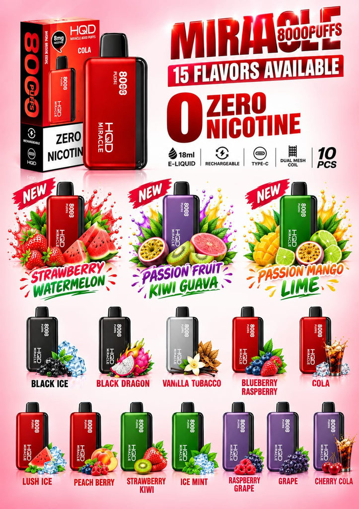 HQD Miracle — 1 2 Flavours available