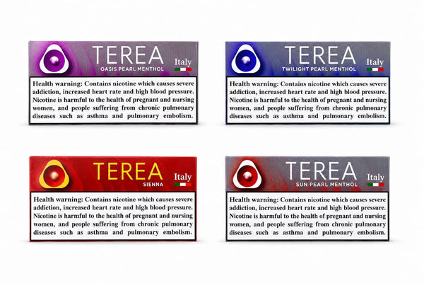 terea-italy-four-pack-, Seenna-Sun pearl menthol-Twilight pearl menthol-Oasis pearl Menthol flavors available