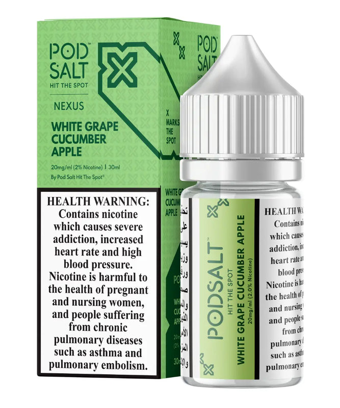 Pod Salt Nexus White Grape Cucumber Apple 20mg/ml-30ml - Vape Escape UAE