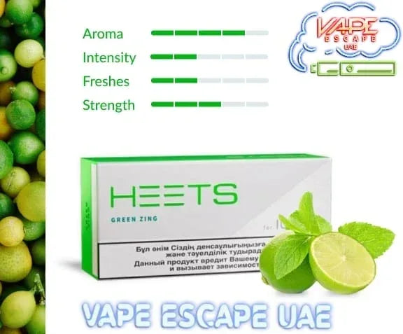 HEETS Green Zing tobacco sticks for IQOS in original product packaging