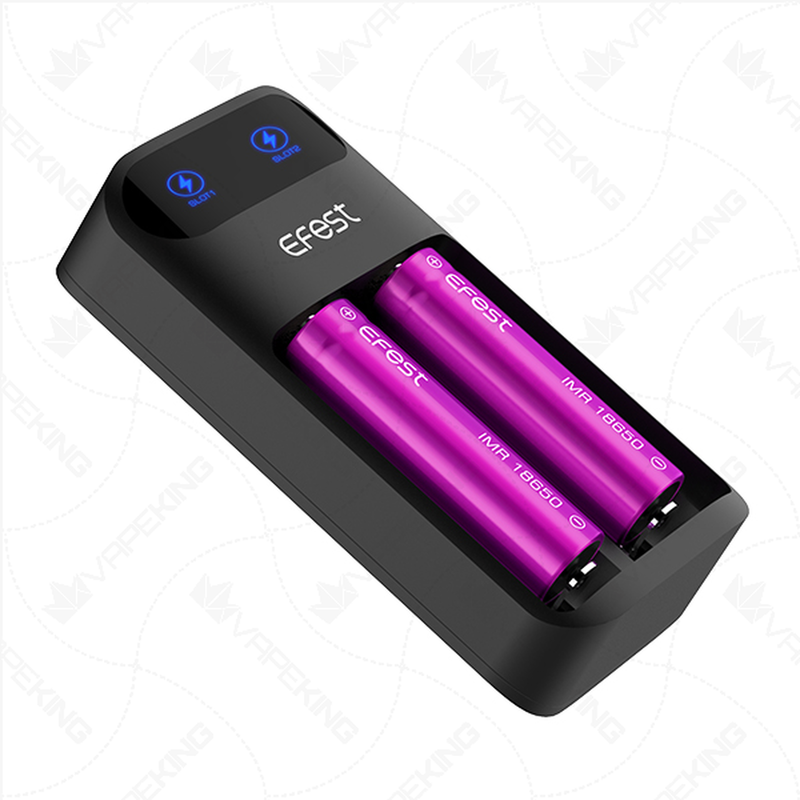 EFEST LUSH Q2 2-BAY INTELLIGENT LED BATTERY CHARGER - Vape Escape UAE