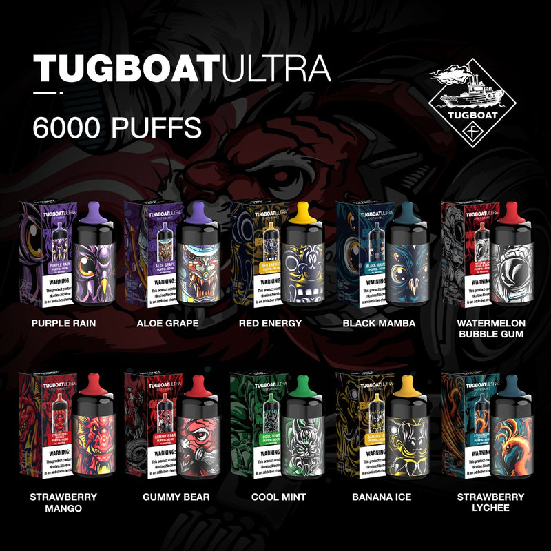 Tugboat Ultra 6000 Puffs Disposable Rechargeable Type-C - Vape Escape UAE