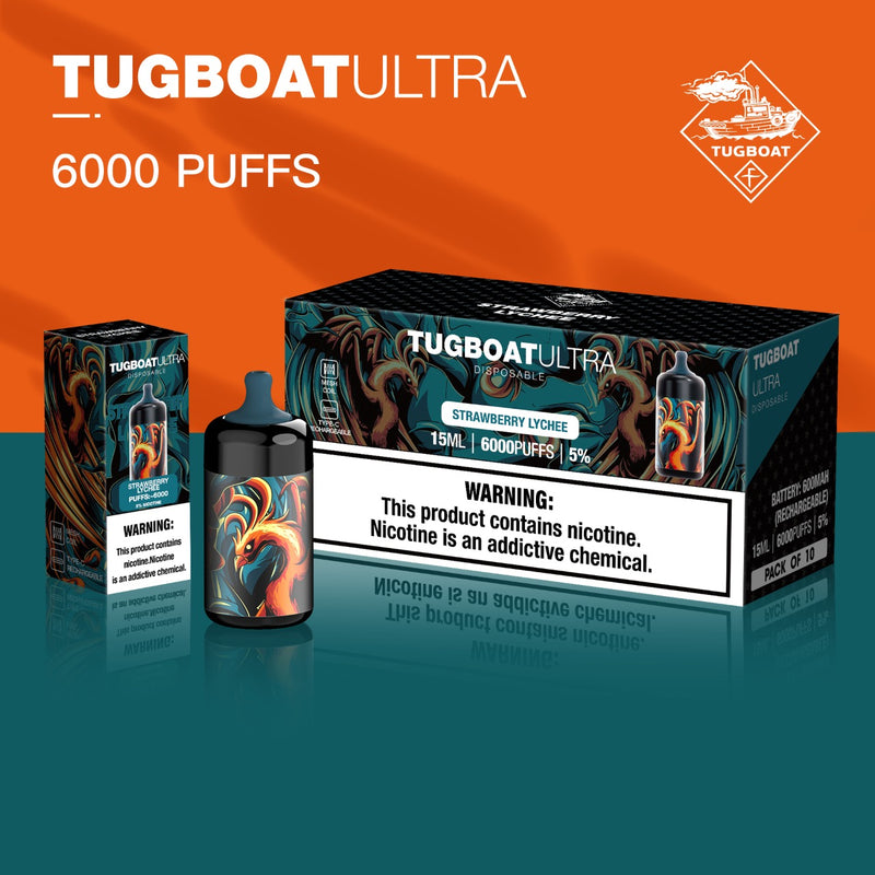 Tugboat Ultra 6000 Puffs Disposable Rechargeable Type-C - Vape Escape UAE