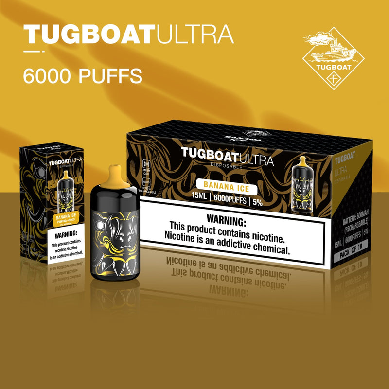 Tugboat Ultra 6000 Puffs Disposable Rechargeable Type-C - Vape Escape UAE