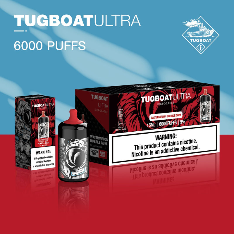 Tugboat Ultra 6000 Puffs Disposable Rechargeable Type-C - Vape Escape UAE