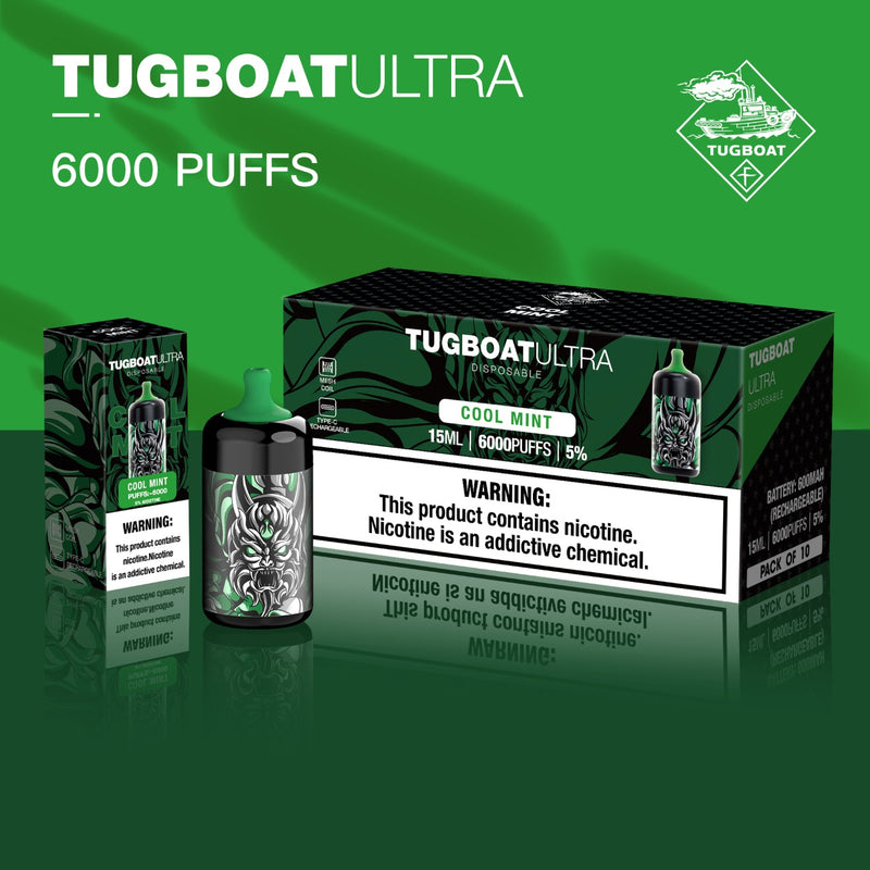 Tugboat Ultra 6000 Puffs Disposable Rechargeable Type-C - Vape Escape UAE