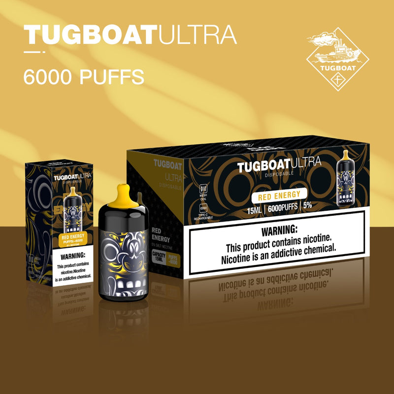 Tugboat Ultra 6000 Puffs Disposable Rechargeable Type-C - Vape Escape UAE