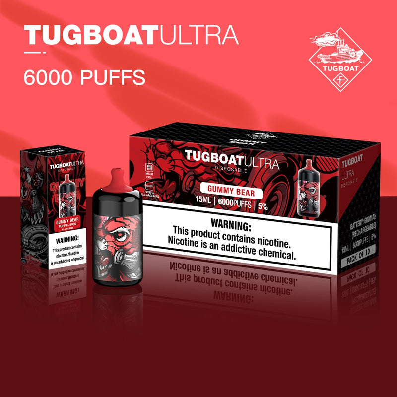 Tugboat Ultra 6000 Puffs Disposable Rechargeable Type-C - Vape Escape UAE