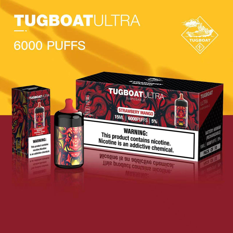 Tugboat Ultra 6000 Puffs Disposable Rechargeable Type-C - Vape Escape UAE