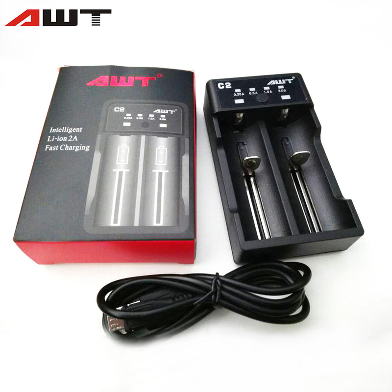 AWT 2A Fast Charging Battery Charger C2 USB - Vape Escape UAE
