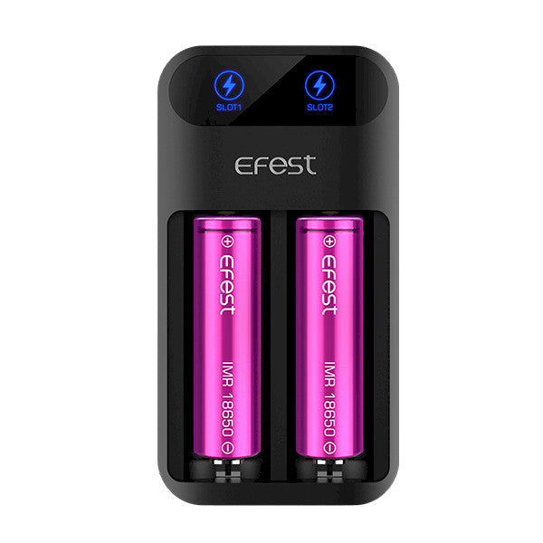 EFEST LUSH Q2 2-BAY INTELLIGENT LED BATTERY CHARGER - Vape Escape UAE