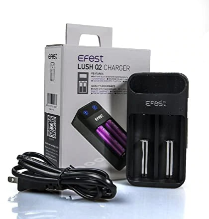EFEST LUSH Q2 2-BAY INTELLIGENT LED BATTERY CHARGER - Vape Escape UAE