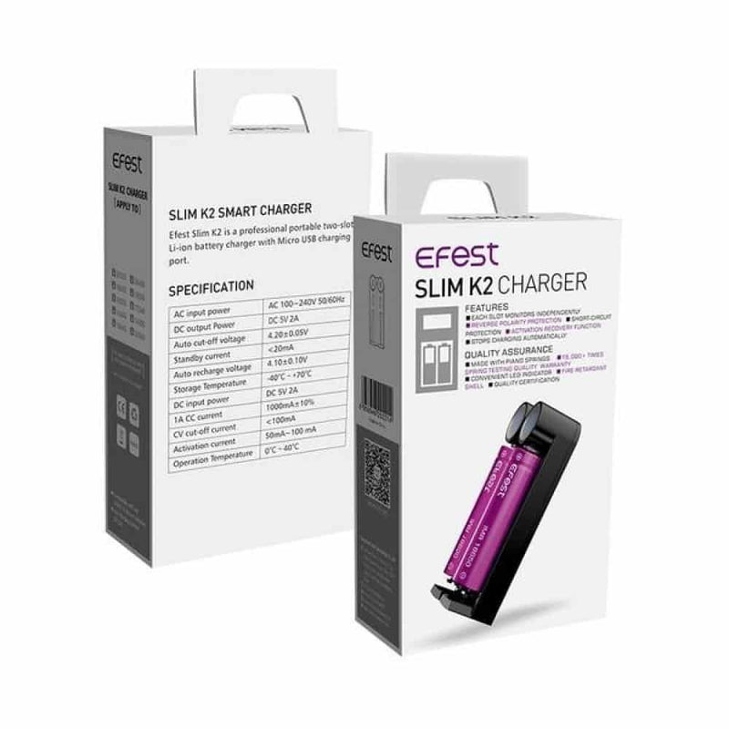 Efest SLIM K2 2 Channel Battery Charger - Vape Escape UAE